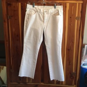 OLD NAVY white flare ankle jeans